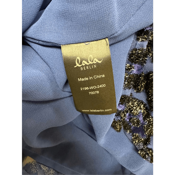 Lala Berlin NWT Deina Velvet Leopard Jacquard in Midnight Size L - Picture 7 of 8